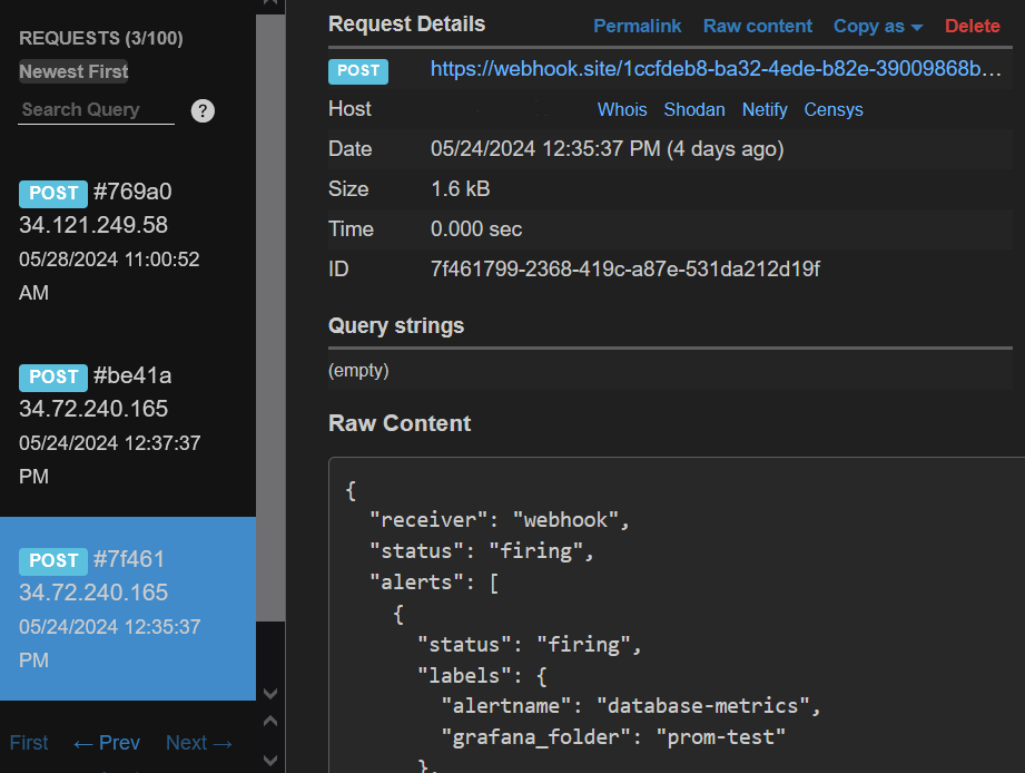 Firing alert notification details Firing alert notification details