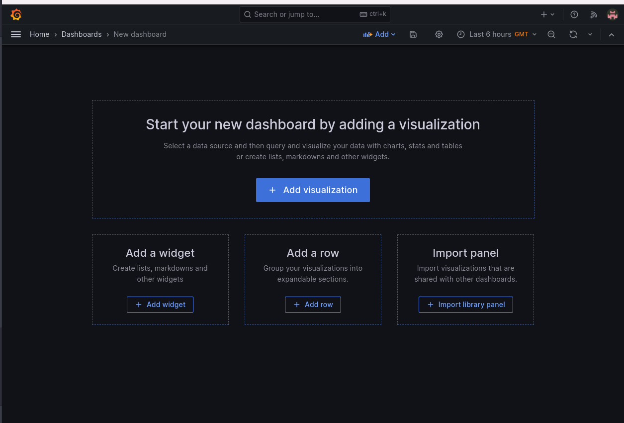 New widget option added to empty dashboards New widget option added to empty dashboards