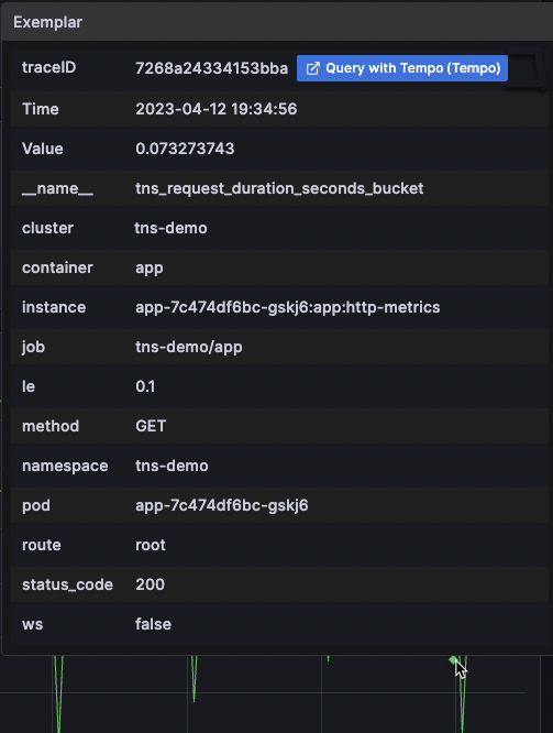 Screenshot showing exemplar details Screenshot showing exemplar details