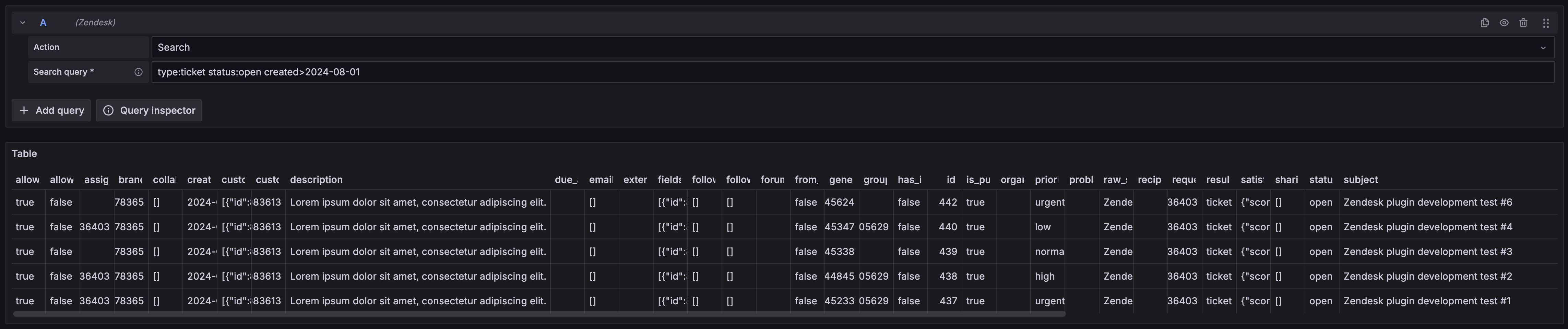 Zendesk Query Editor