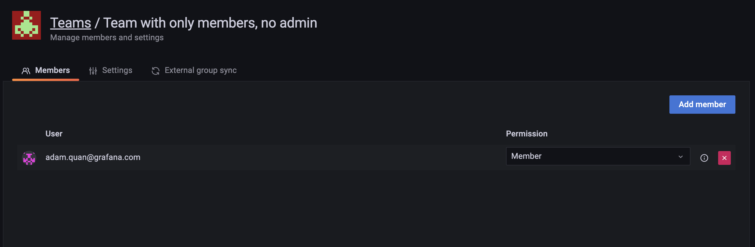 Creating a team without an Admin user Creating a team without an Admin user